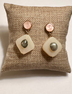Stone and Freshwater Pearl Earrings