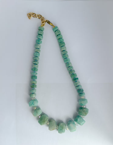 Turquoise and crystal necklace