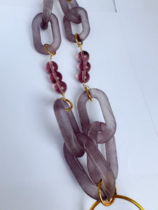 Purple Acrylic Chain Necklace